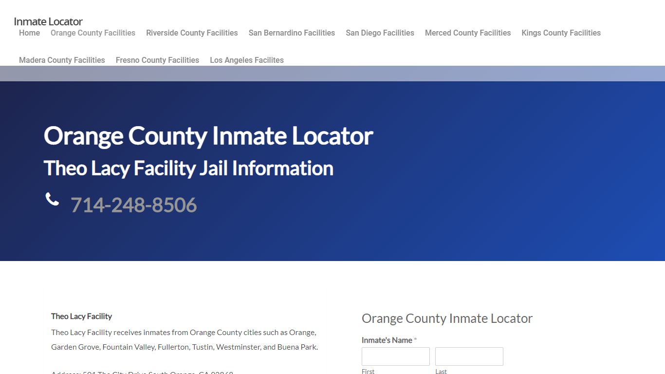 Theo Lacy Facility - Orange County Inmate Locator